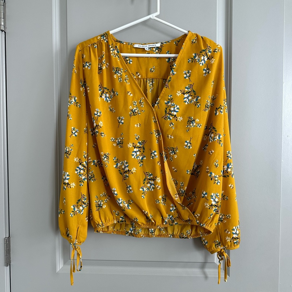 Collective Concepts Aimee Tie Detail Surplice blouse